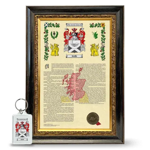 Moffit Framed Armorial History and Keychain - Heirloom