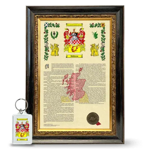 Molisson Framed Armorial History and Keychain - Heirloom