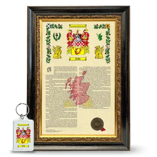 Mollis Framed Armorial History and Keychain - Heirloom