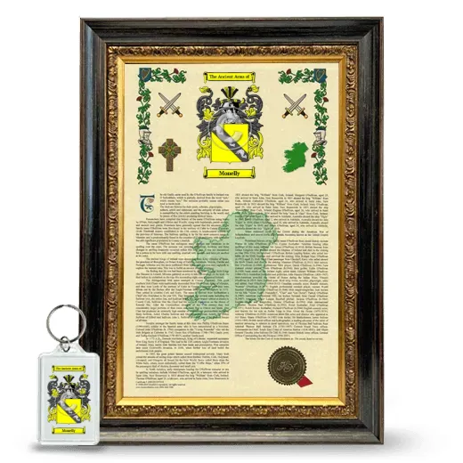 Monelly Framed Armorial History and Keychain - Heirloom