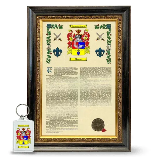 Monroy Framed Armorial History and Keychain - Heirloom