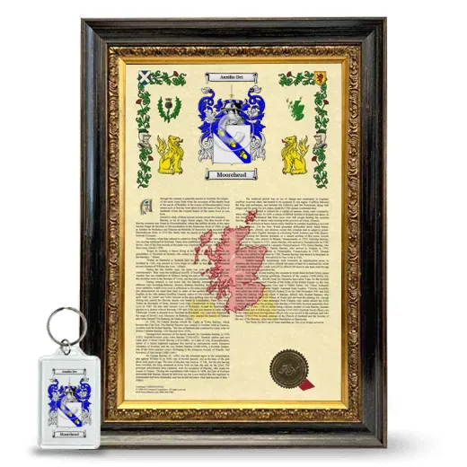 Moorehead Framed Armorial History and Keychain - Heirloom
