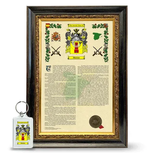 Moreno Framed Armorial History and Keychain - Heirloom