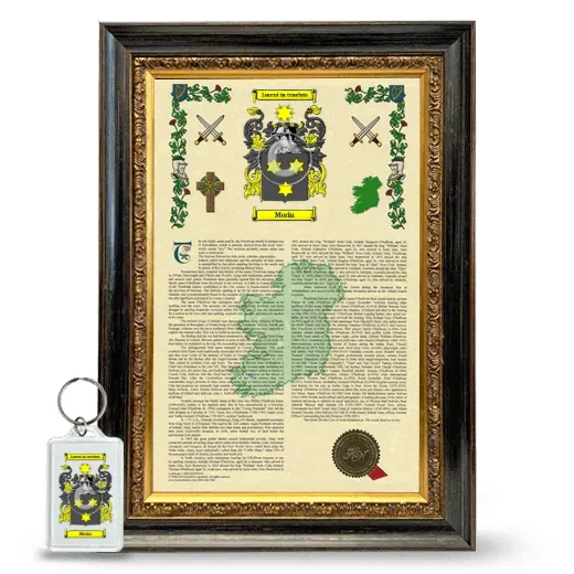 Morin Framed Armorial History and Keychain - Heirloom