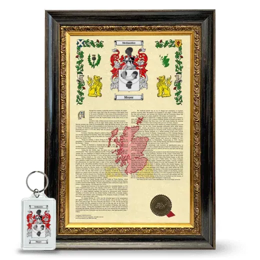 Moyer Framed Armorial History and Keychain - Heirloom