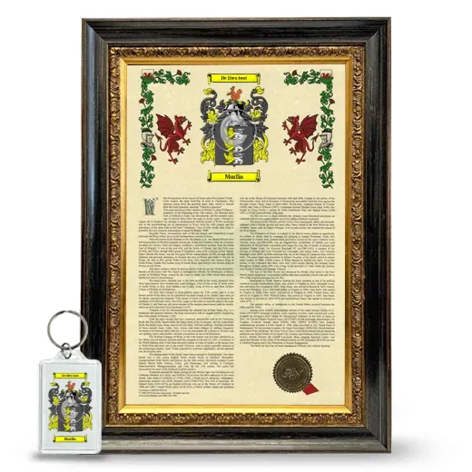 Murfin Framed Armorial History and Keychain - Heirloom