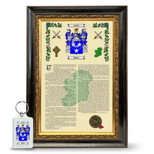 Murry Framed Armorial History and Keychain - Heirloom