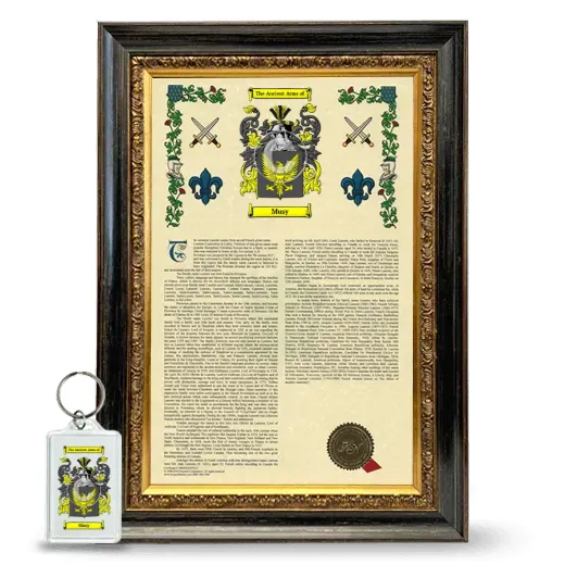 Musy Framed Armorial History and Keychain - Heirloom