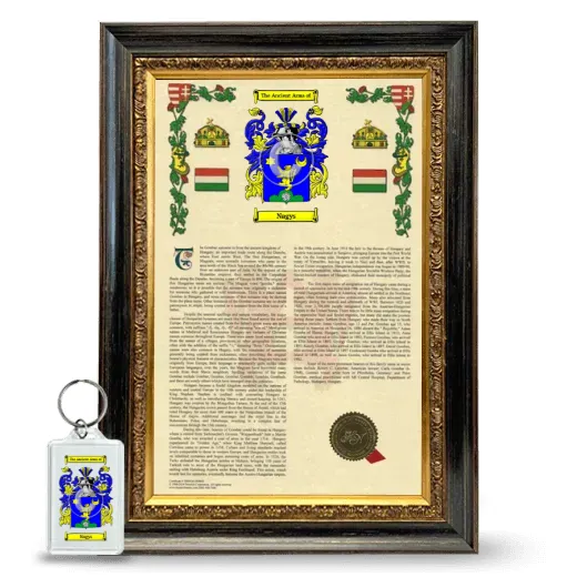 Nagys Framed Armorial History and Keychain - Heirloom
