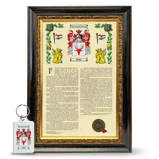 Necke Framed Armorial History and Keychain - Heirloom