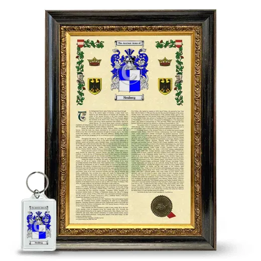 Neuberg Framed Armorial History and Keychain - Heirloom