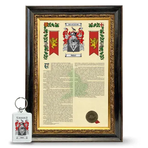 Nickel Framed Armorial History and Keychain - Heirloom