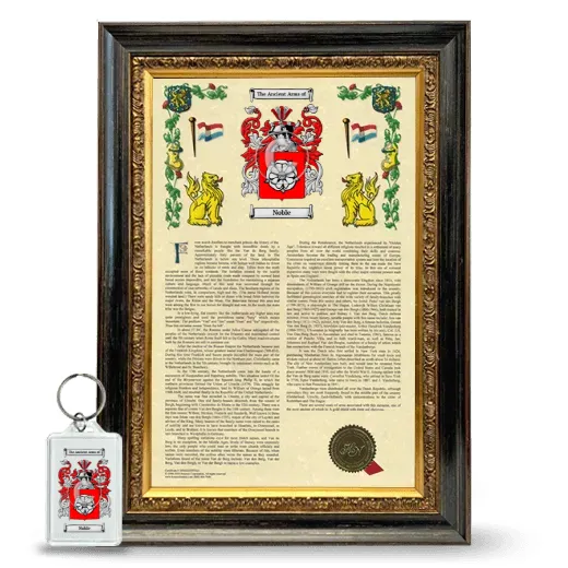 Noble Framed Armorial History and Keychain - Heirloom