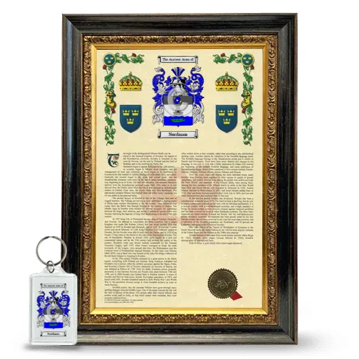 Nordman Framed Armorial History and Keychain - Heirloom