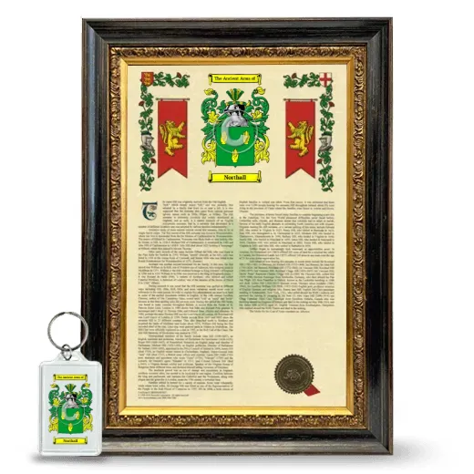 Northall Framed Armorial History and Keychain - Heirloom