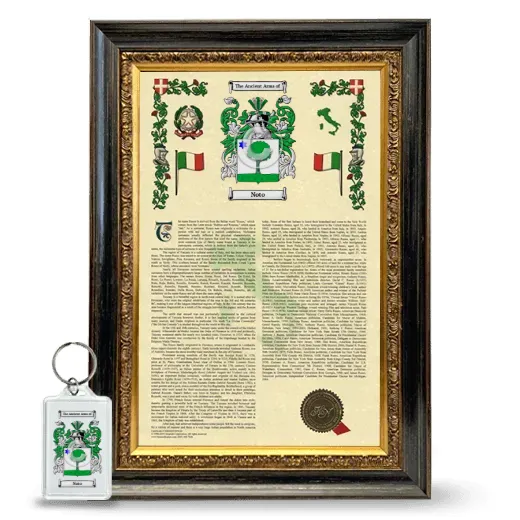 Noto Framed Armorial History and Keychain - Heirloom
