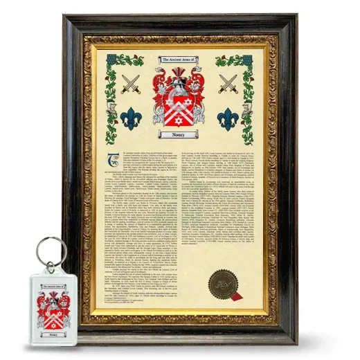 Noury Framed Armorial History and Keychain - Heirloom