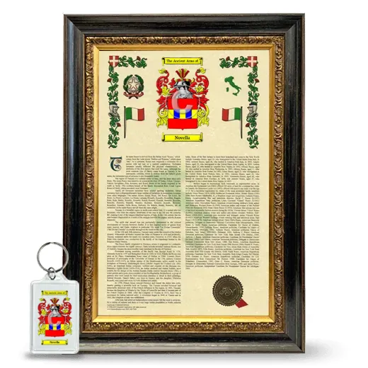 Novella Framed Armorial History and Keychain - Heirloom