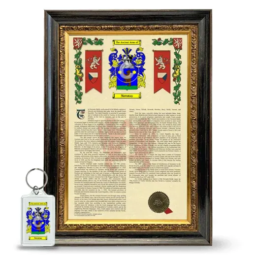 Novotny Framed Armorial History and Keychain - Heirloom