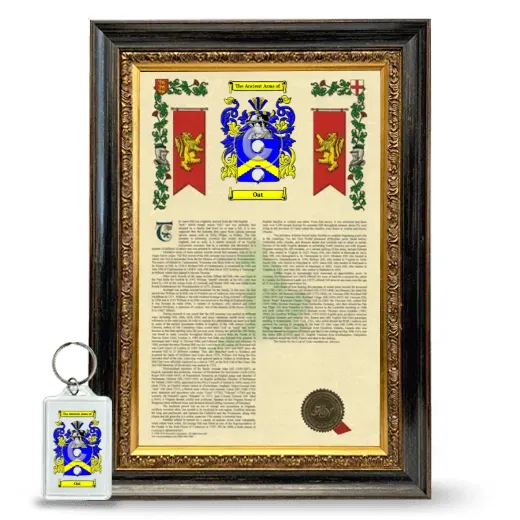 Oat Framed Armorial History and Keychain - Heirloom