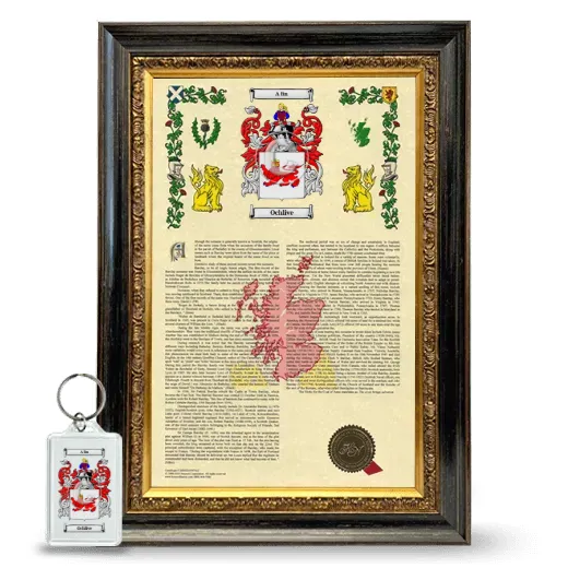 Ochlive Framed Armorial History and Keychain - Heirloom