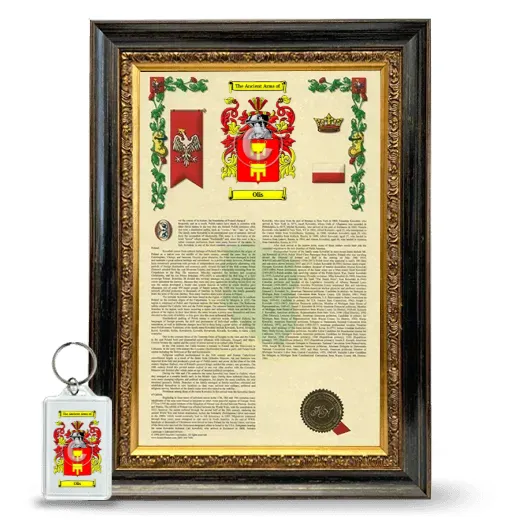 Olis Framed Armorial History and Keychain - Heirloom