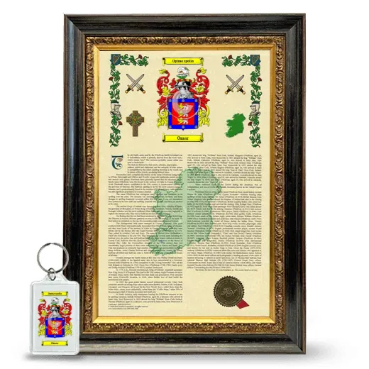Omar Framed Armorial History and Keychain - Heirloom