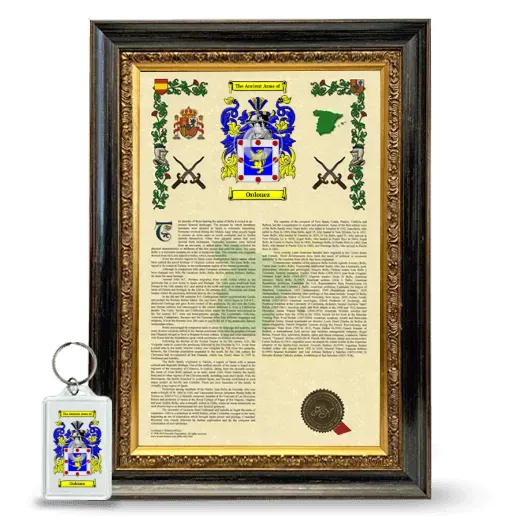 Ordonez Framed Armorial History and Keychain - Heirloom