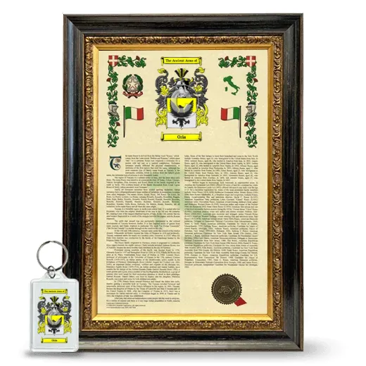 Oria Framed Armorial History and Keychain - Heirloom