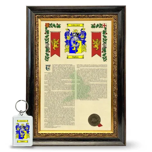 Orphan Framed Armorial History and Keychain - Heirloom