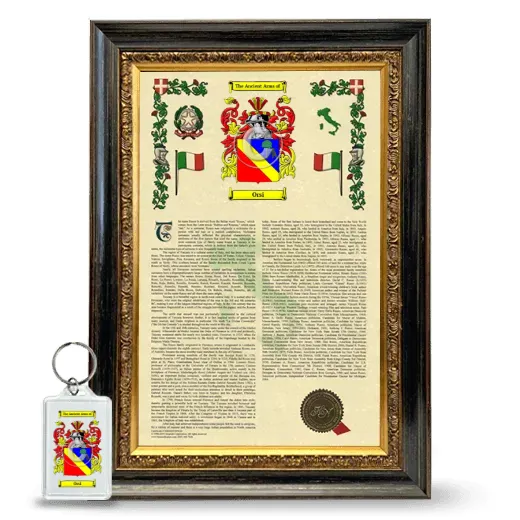 Orsi Framed Armorial History and Keychain - Heirloom