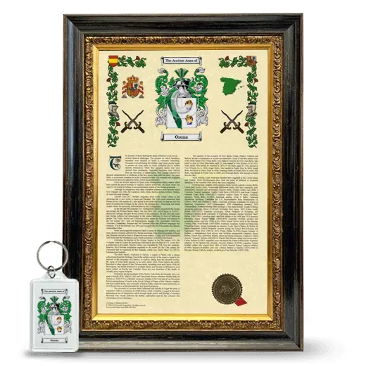 Osuna Framed Armorial History and Keychain - Heirloom