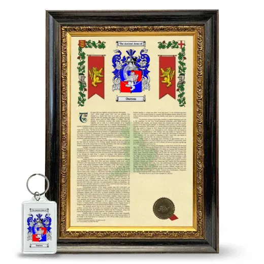 Outten Framed Armorial History and Keychain - Heirloom