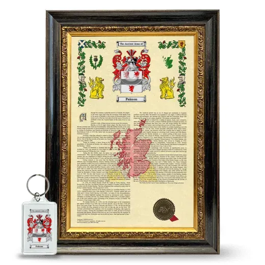 Paisson Framed Armorial History and Keychain - Heirloom