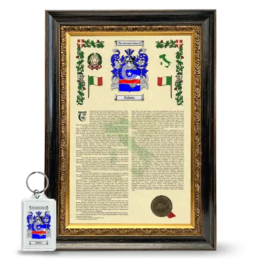 Palotta Framed Armorial History and Keychain - Heirloom