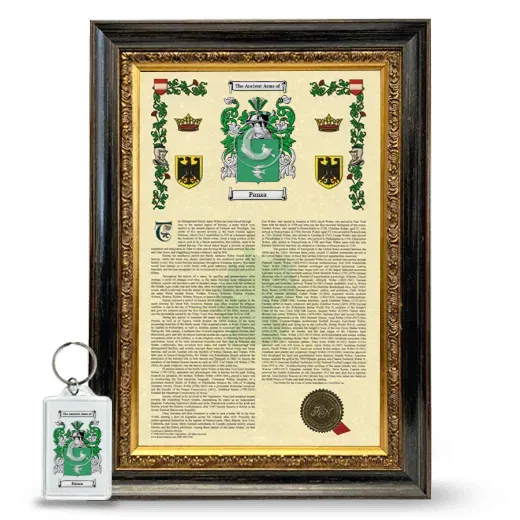 Panza Framed Armorial History and Keychain - Heirloom