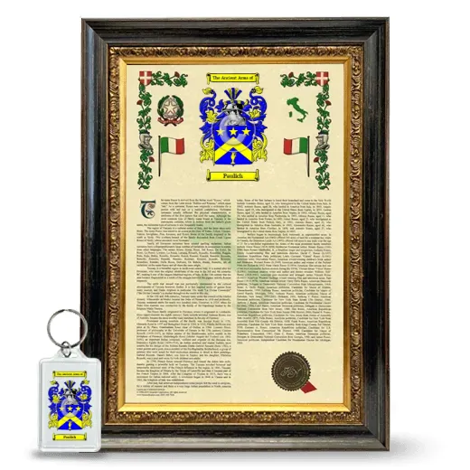 Paulich Framed Armorial History and Keychain - Heirloom