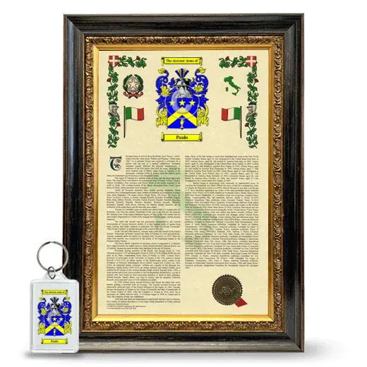 Paulo Framed Armorial History and Keychain - Heirloom