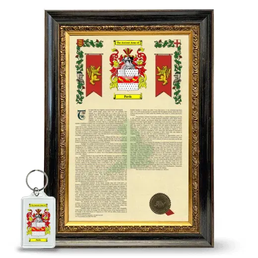 Pavis Framed Armorial History and Keychain - Heirloom