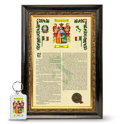 Peloso Framed Armorial History and Keychain - Heirloom