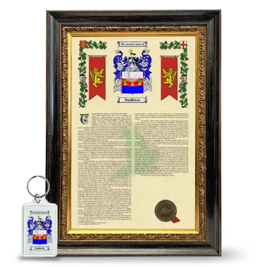 Pendleton Framed Armorial History and Keychain - Heirloom