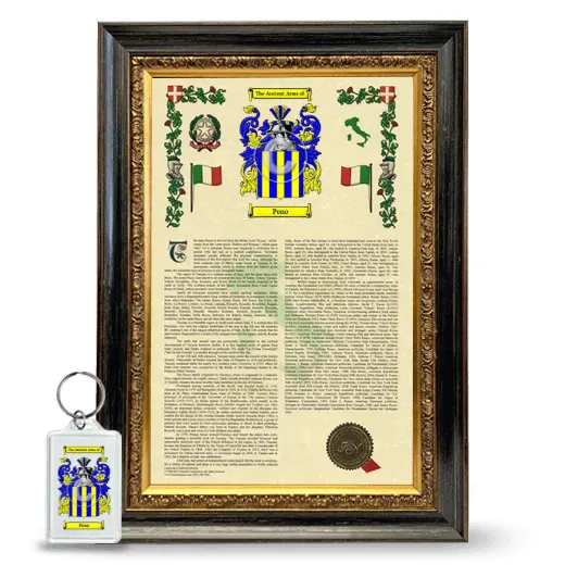 Peno Framed Armorial History and Keychain - Heirloom