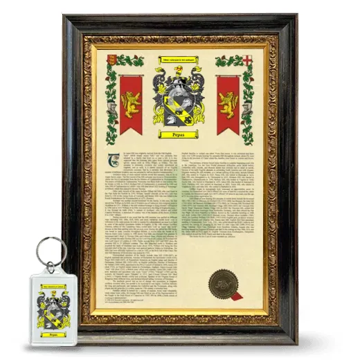 Pepas Framed Armorial History and Keychain - Heirloom