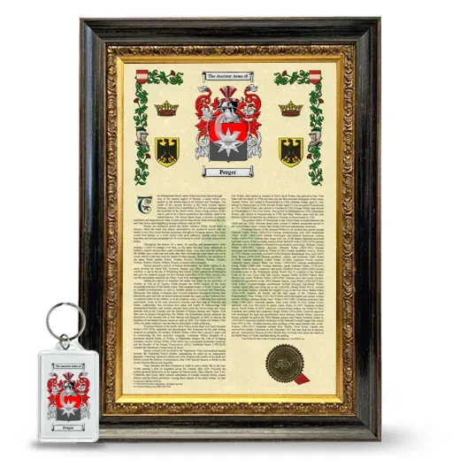 Perger Framed Armorial History and Keychain - Heirloom