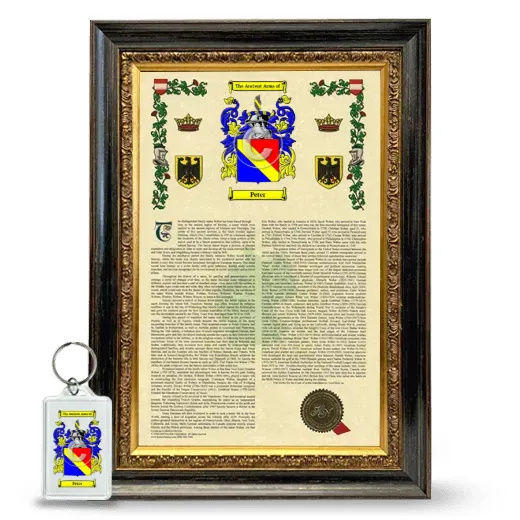 Peter Framed Armorial History and Keychain - Heirloom