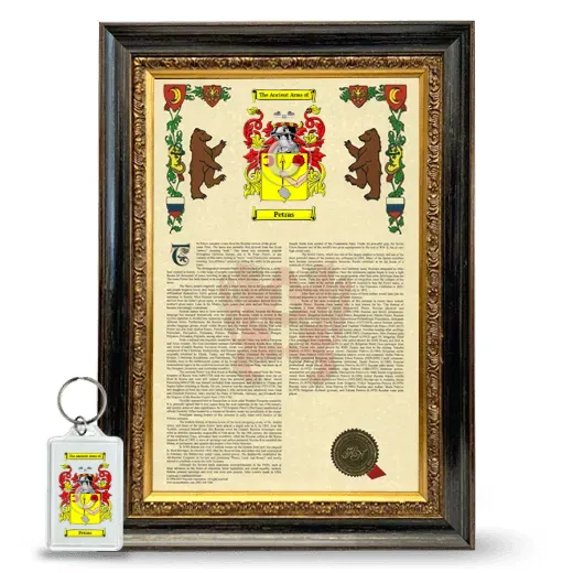 Petras Framed Armorial History and Keychain - Heirloom