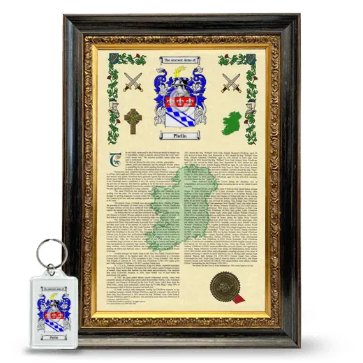 Phelin Framed Armorial History and Keychain - Heirloom