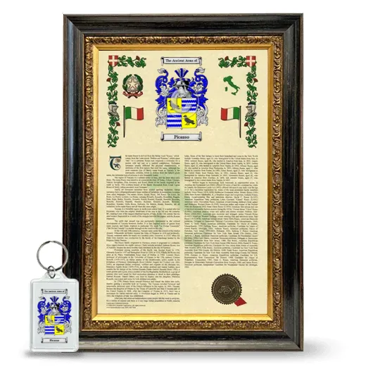 Picasso Framed Armorial History and Keychain - Heirloom