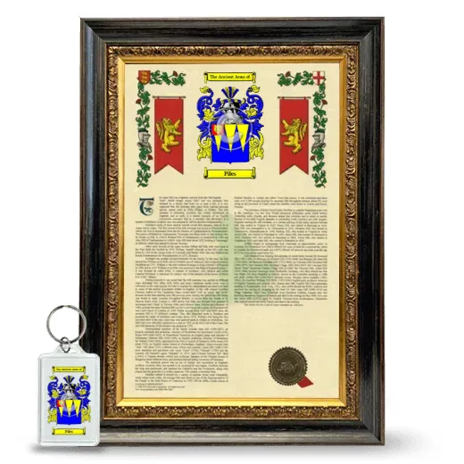 Piles Framed Armorial History and Keychain - Heirloom