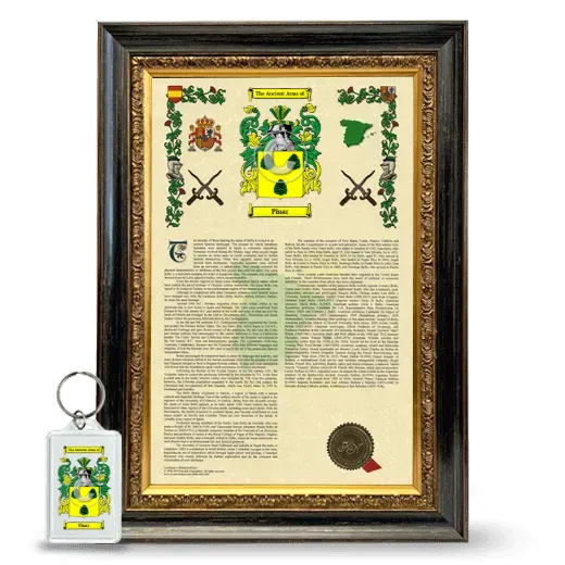 Pinar Framed Armorial History and Keychain - Heirloom